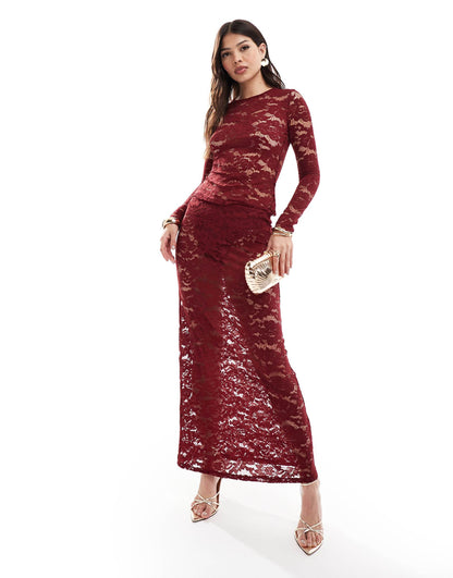 Lace Long Sleeve Top Co-Ord