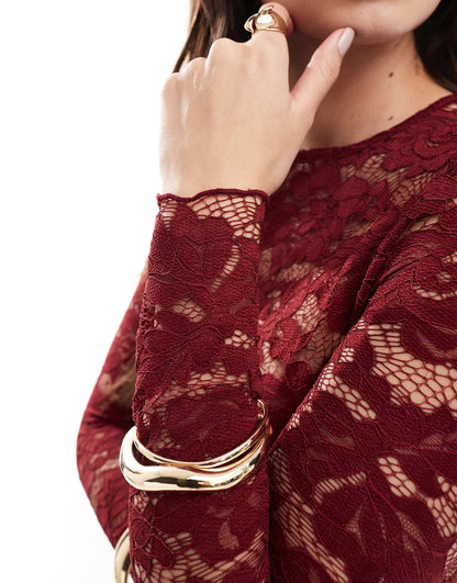Lace Long Sleeve Top Co-Ord