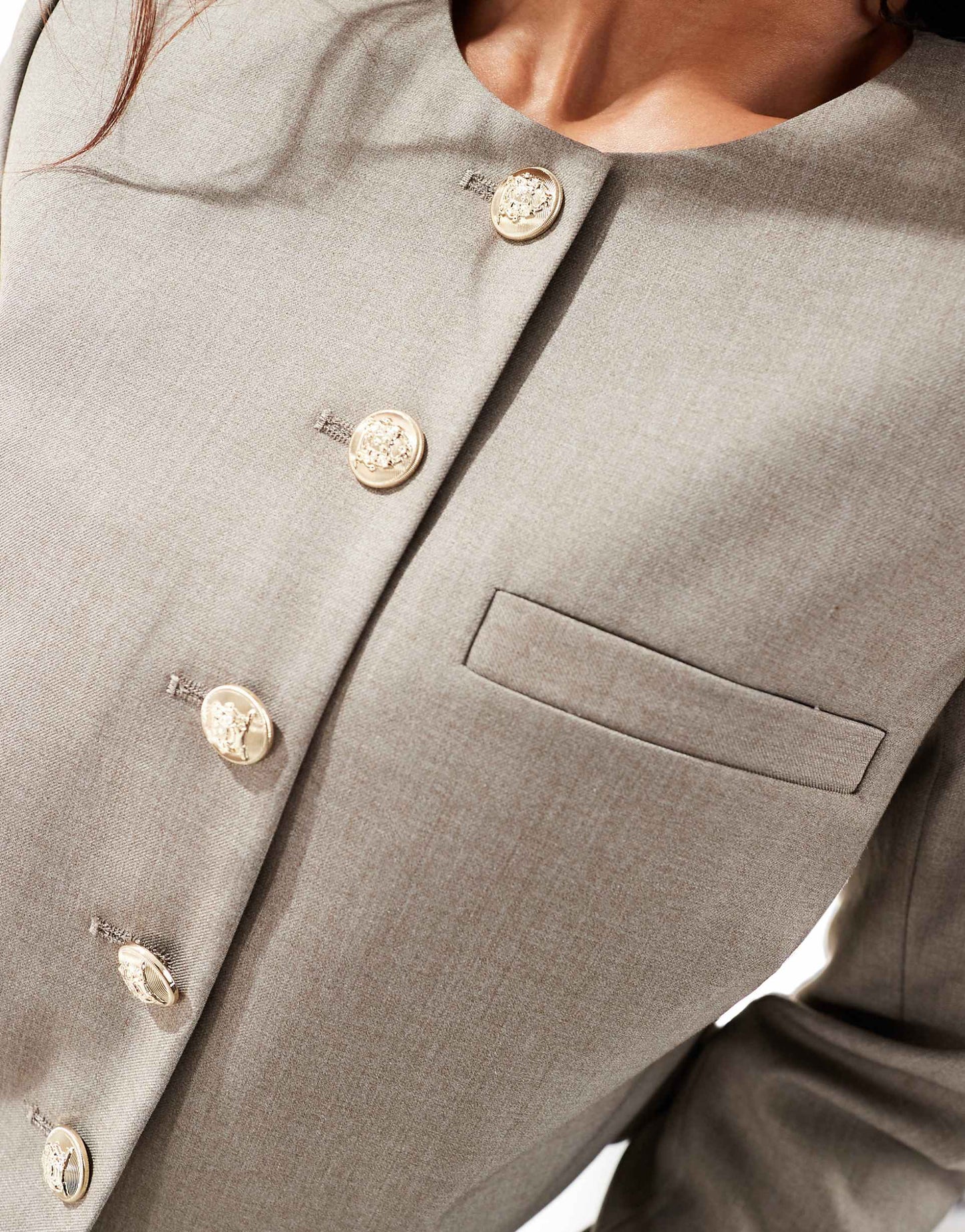 Tailored Gold Button Through Jacket