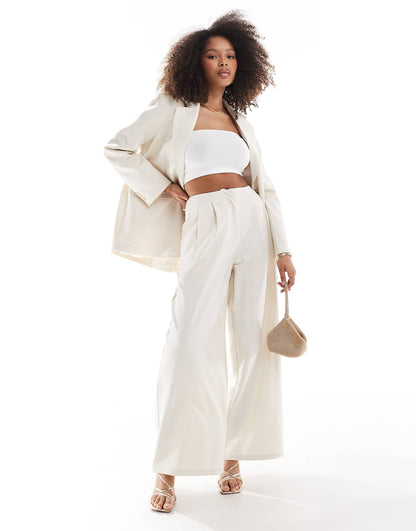 Split Back Oversized Blazer And High Waisted Volume Trouser