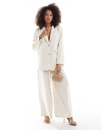 Split Back Oversized Blazer And High Waisted Volume Trouser