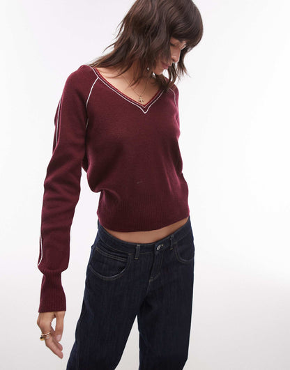 V Neck Tipping Jumper