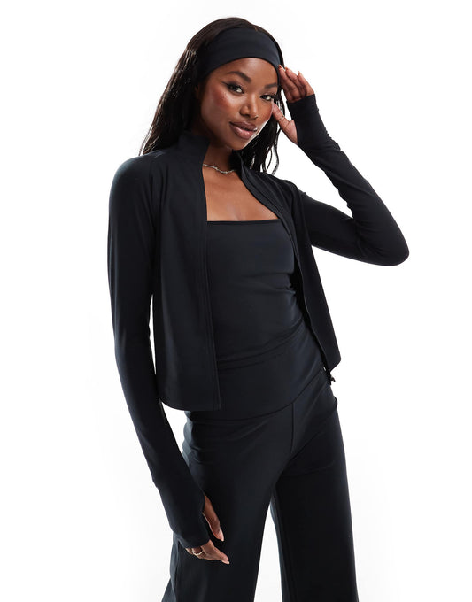 Icon Soft Touch Zip Up Performance Long Sleeve Top