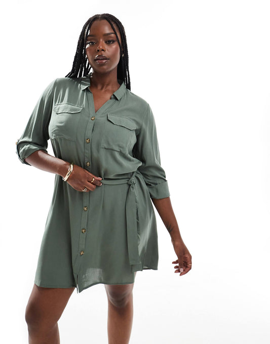 Curve Mini Shirt Dress