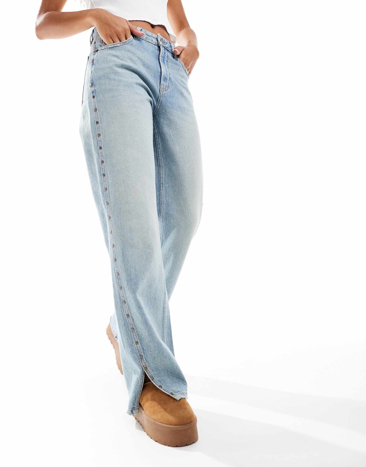 Straight Leg Jeans With Studs