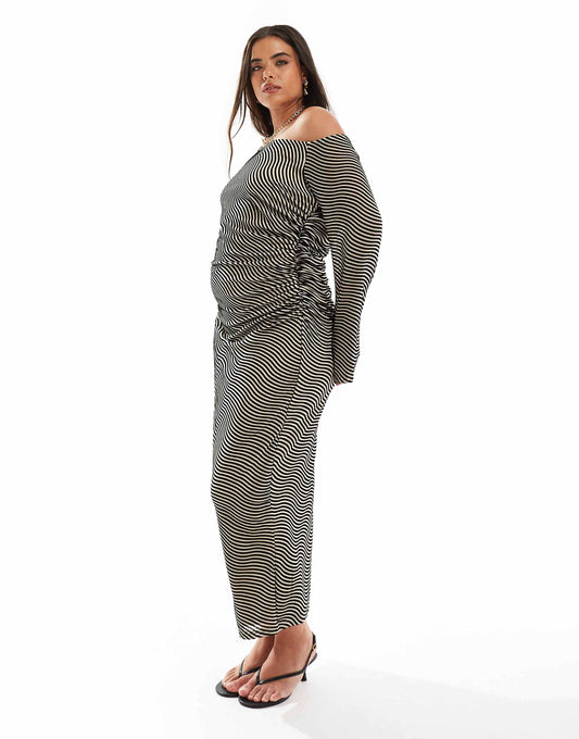 Curve Asymmetric Knot Midaxi Dress