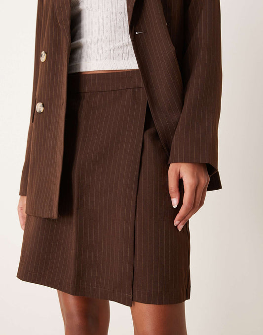 Mix And Match Tailored Wrap Front Mini Skirt