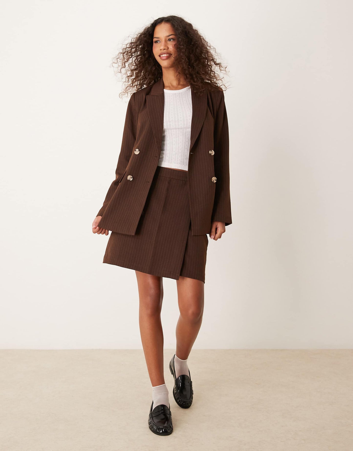 Mix And Match Tailored Wrap Front Mini Skirt
