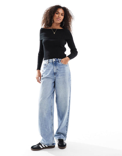 Off Shoulder Knitted Jumper