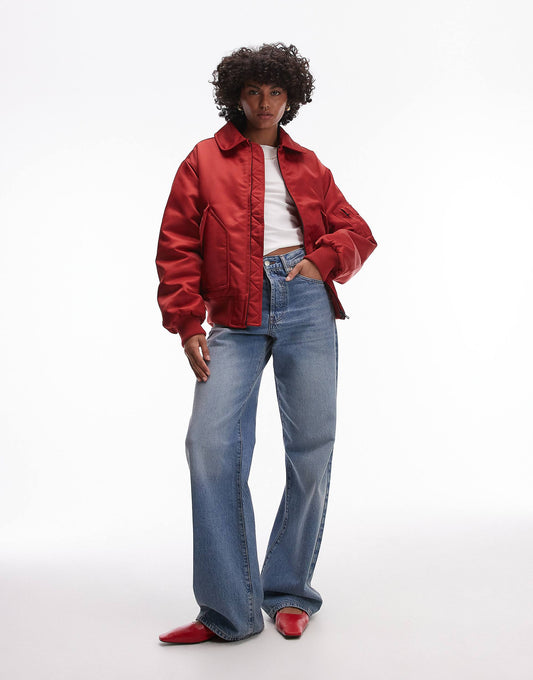 Twill Nylon Bomber Jacket