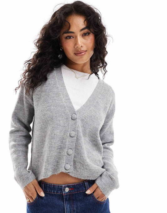 Button Through Fisherman Knit Cardigan