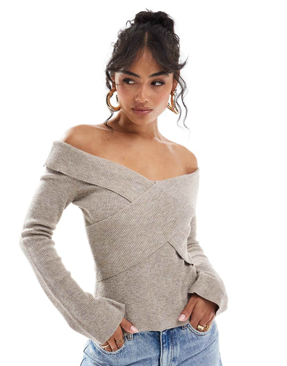 Cross Over Knit Top