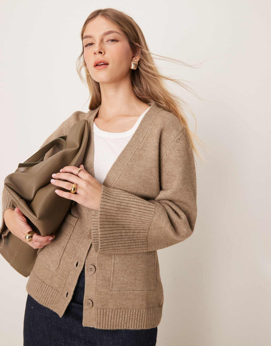 Chunky Cuff Knit Cardigan