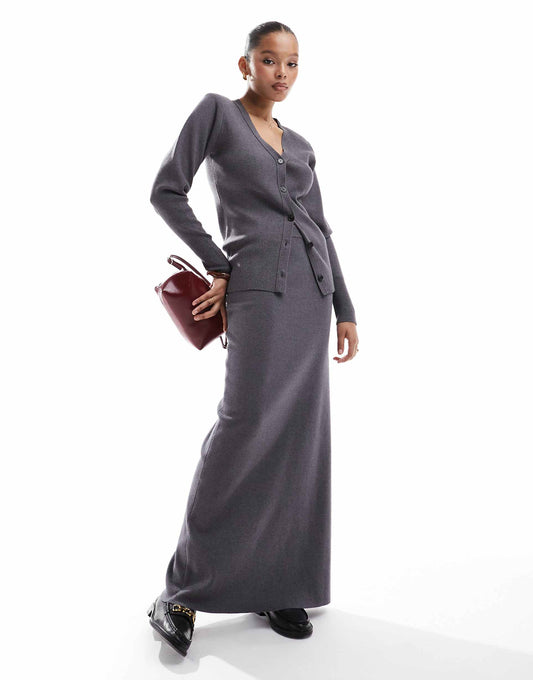 Rib Knit Maxi Skirt Co-Ord