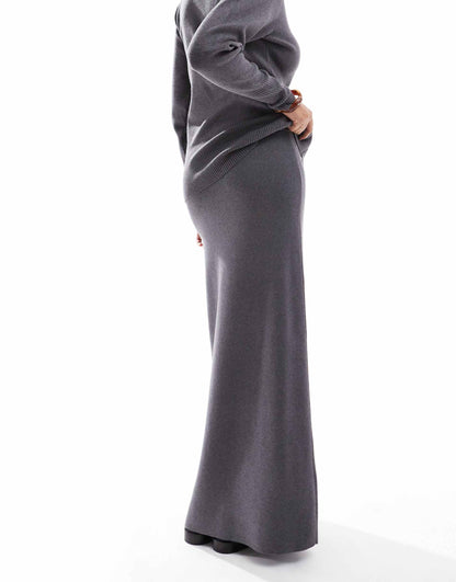 Rib Knit Maxi Skirt Co-Ord