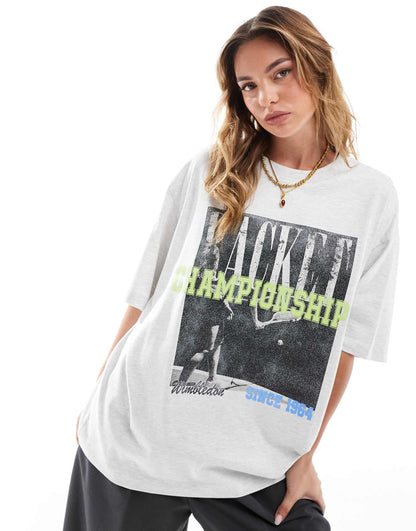 Oversized T-Shirt With Tennis Championships Graphic