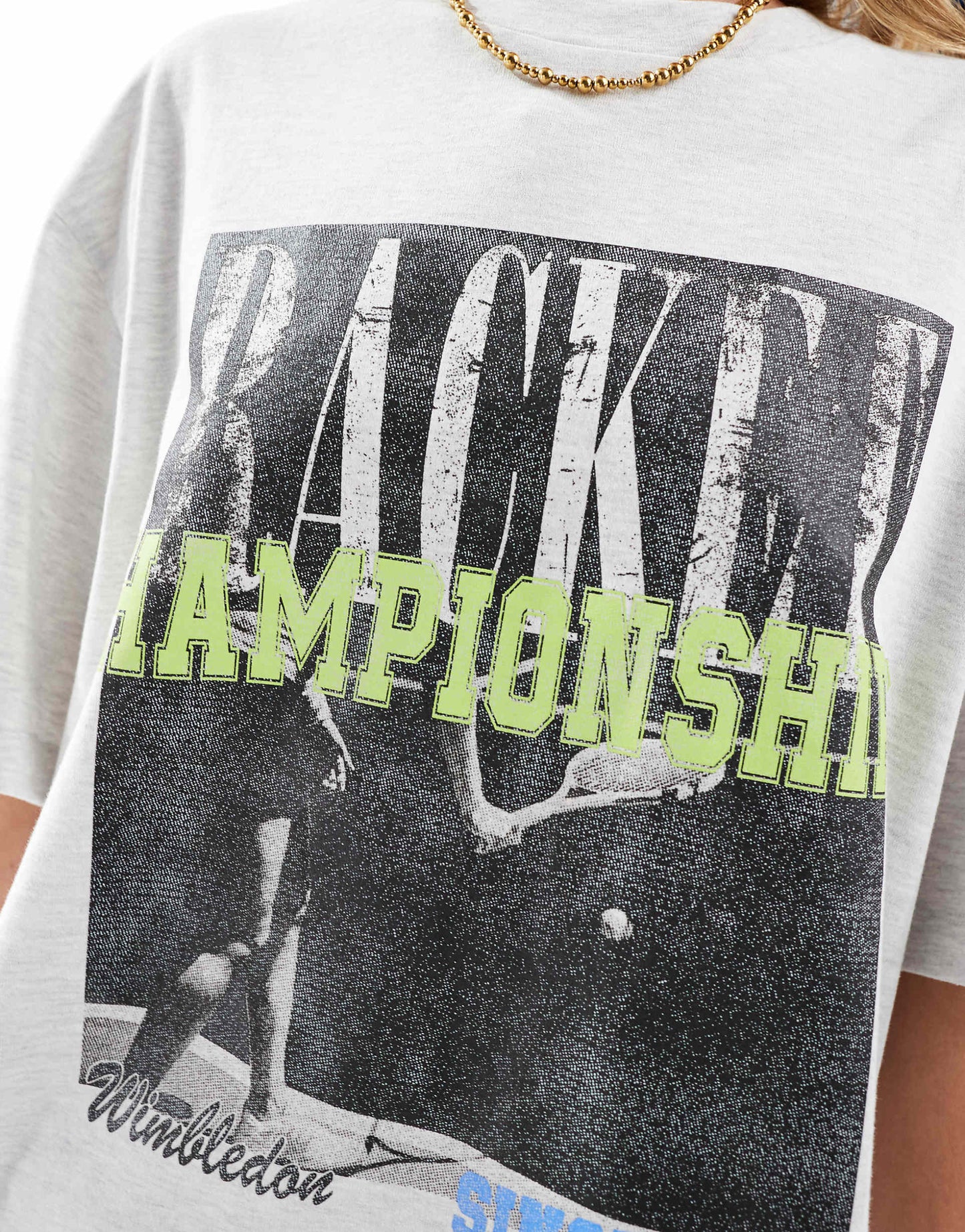 Oversized T-Shirt With Tennis Championships Graphic