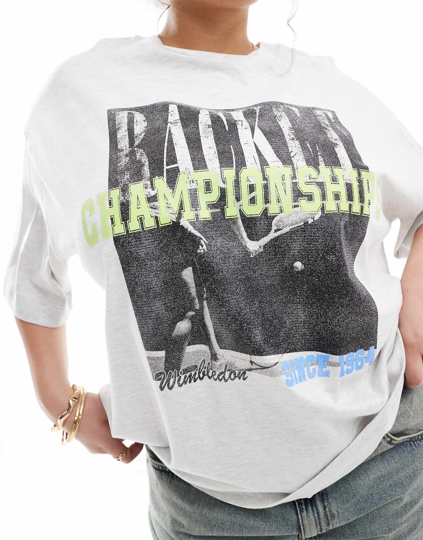 Curve Oversized T-Shirt With Tennis Championships Graphic