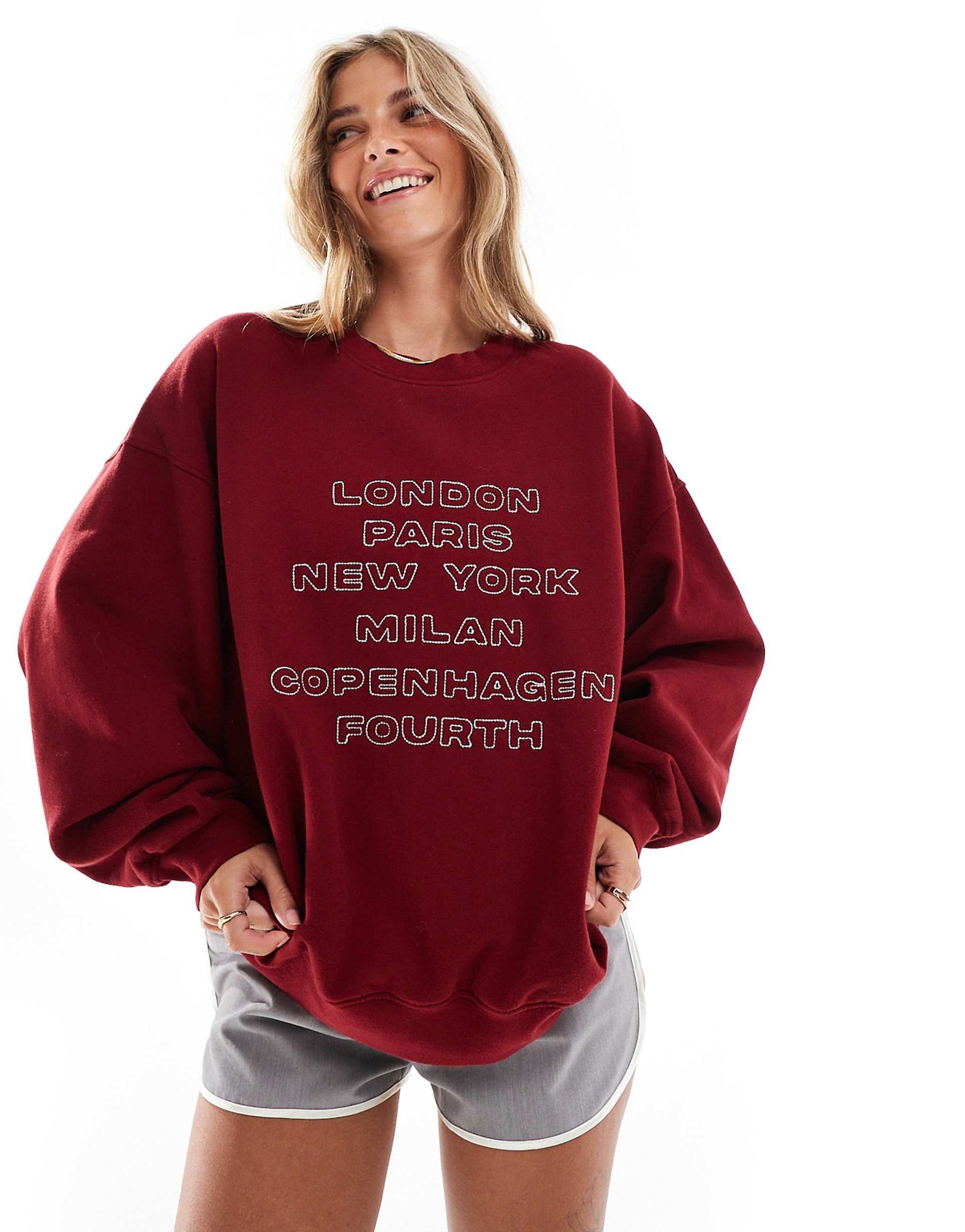 Fashion Week Cities Motif Sweatshirt