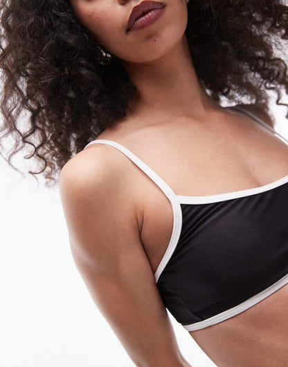 Mono Contrast Trim Bikini Set