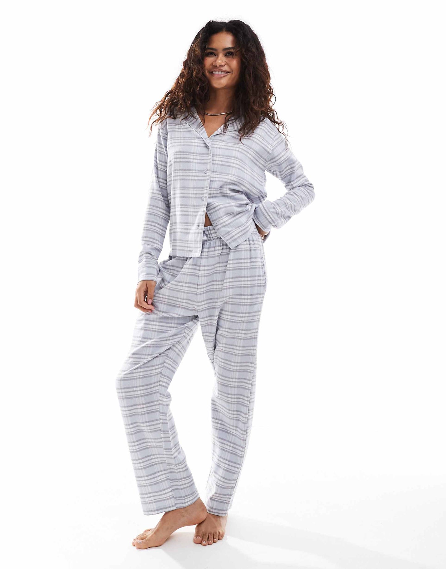 Check Shirt And Trouser Pyjama Set