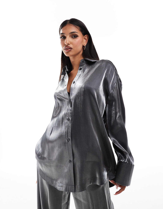 Oversized Satin Shirt