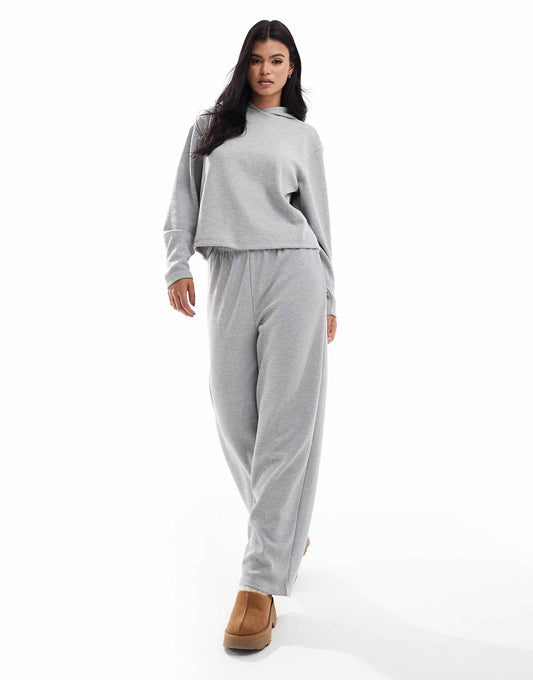 Lounge Glitter Waffle Hoodie & Wide Leg Trouser Set