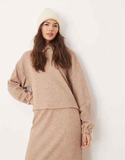 Lounge Mix & Match Wide Rib Hoodie