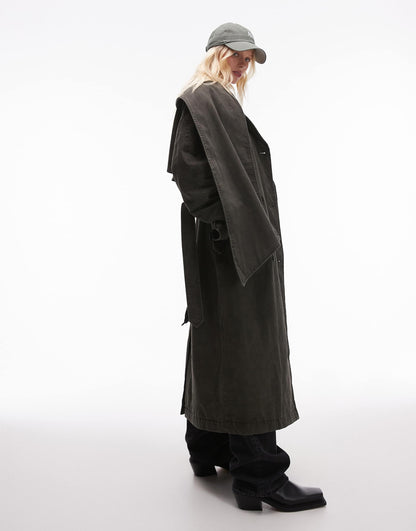 Deconstructed Cotton Trench Coat