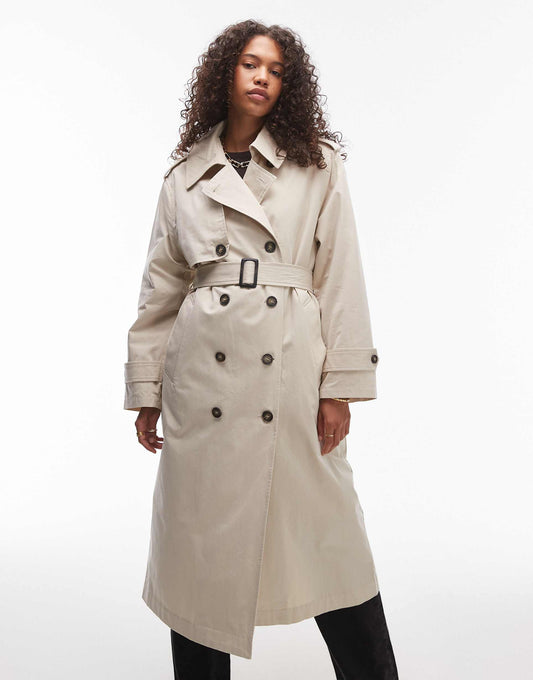 Longline Trench Coat With Detachable Borg Lining
