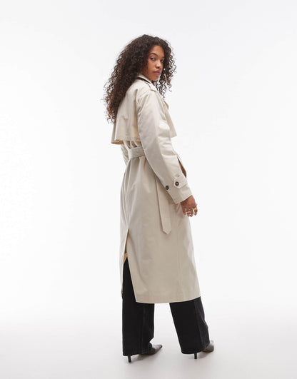 Longline Trench Coat With Detachable Borg Lining