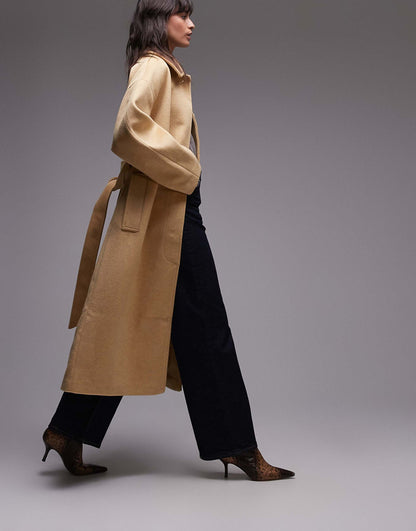 Belted Long Line Formal Coat