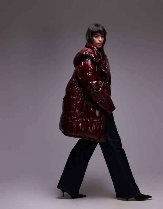 Mid Length Puffer Jacket With Hood