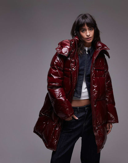 Mid Length Puffer Jacket With Hood