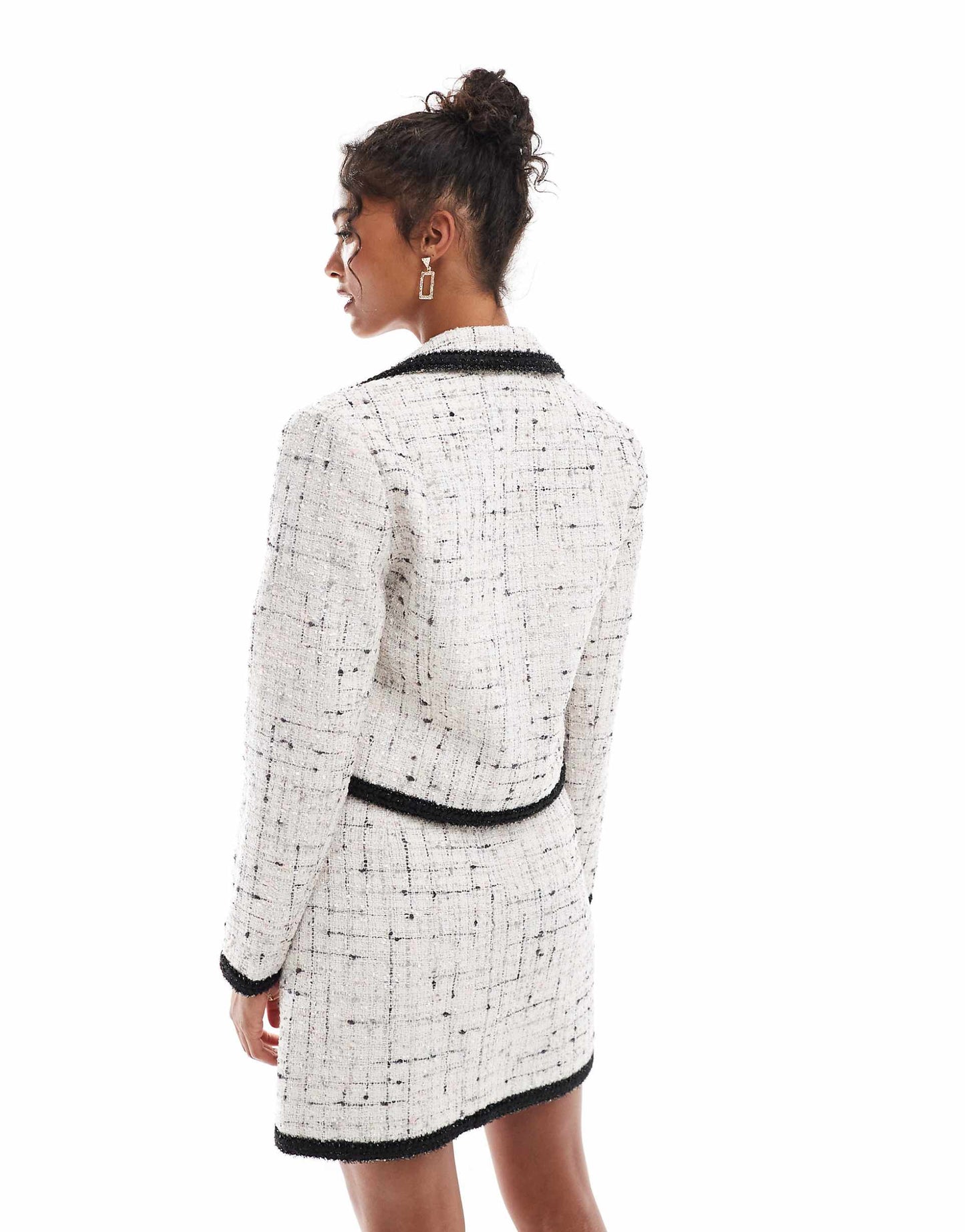 Tweed Pocket Detail Jacket With Contrast Trim Co-Ord