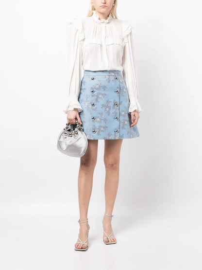 Portobello Patterned Jacquard A-Line Skirt