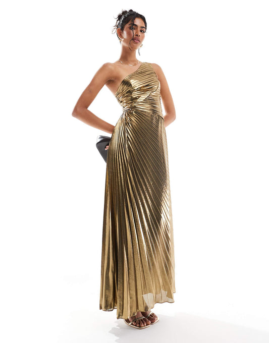 One Shoulder Bow Maxi Dress