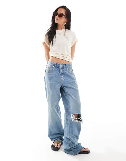 Baggy  Jeans With Rips