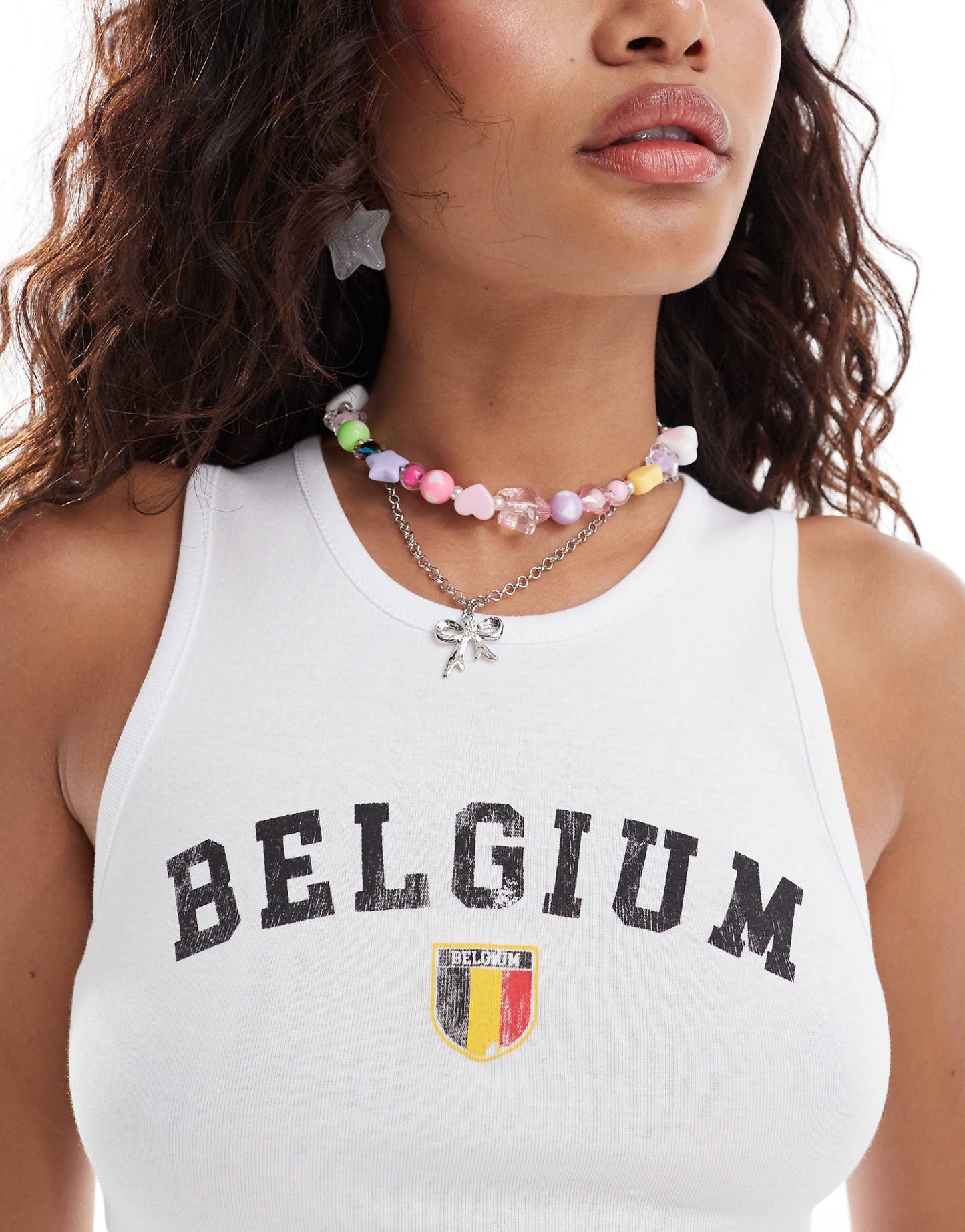 Vest Top With Belgium Football Graphic