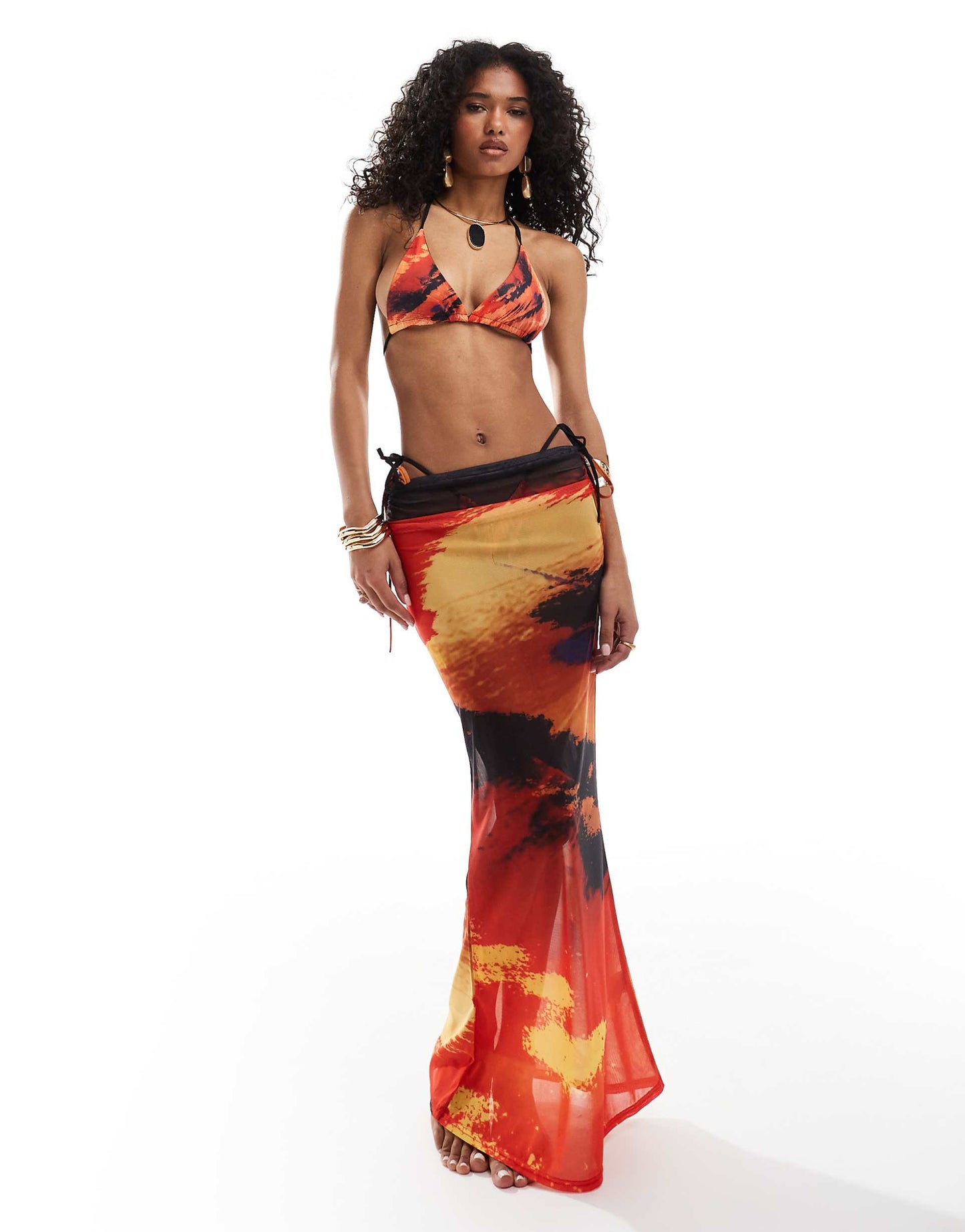 Mesh Beach Maxi Skirt Co-Ord