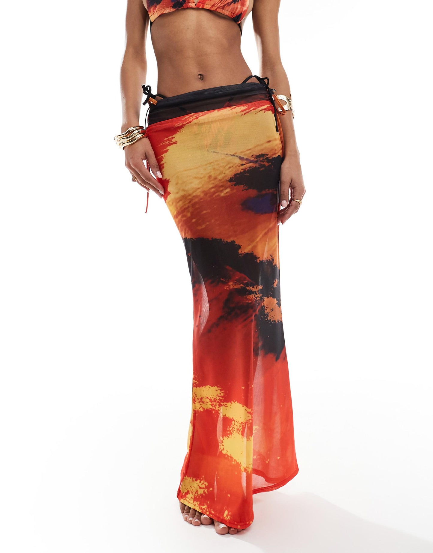Mesh Beach Maxi Skirt Co-Ord