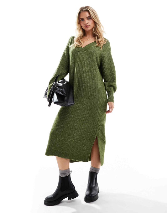 Petite Oversized Soft Ribbed Jumper Dress
