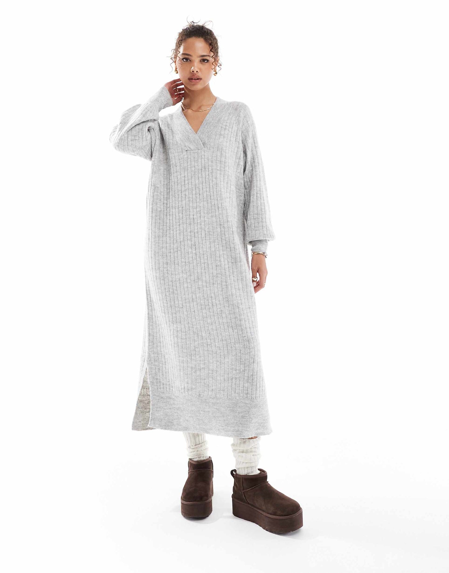 Oversized Soft Ribbed Jumper Dress