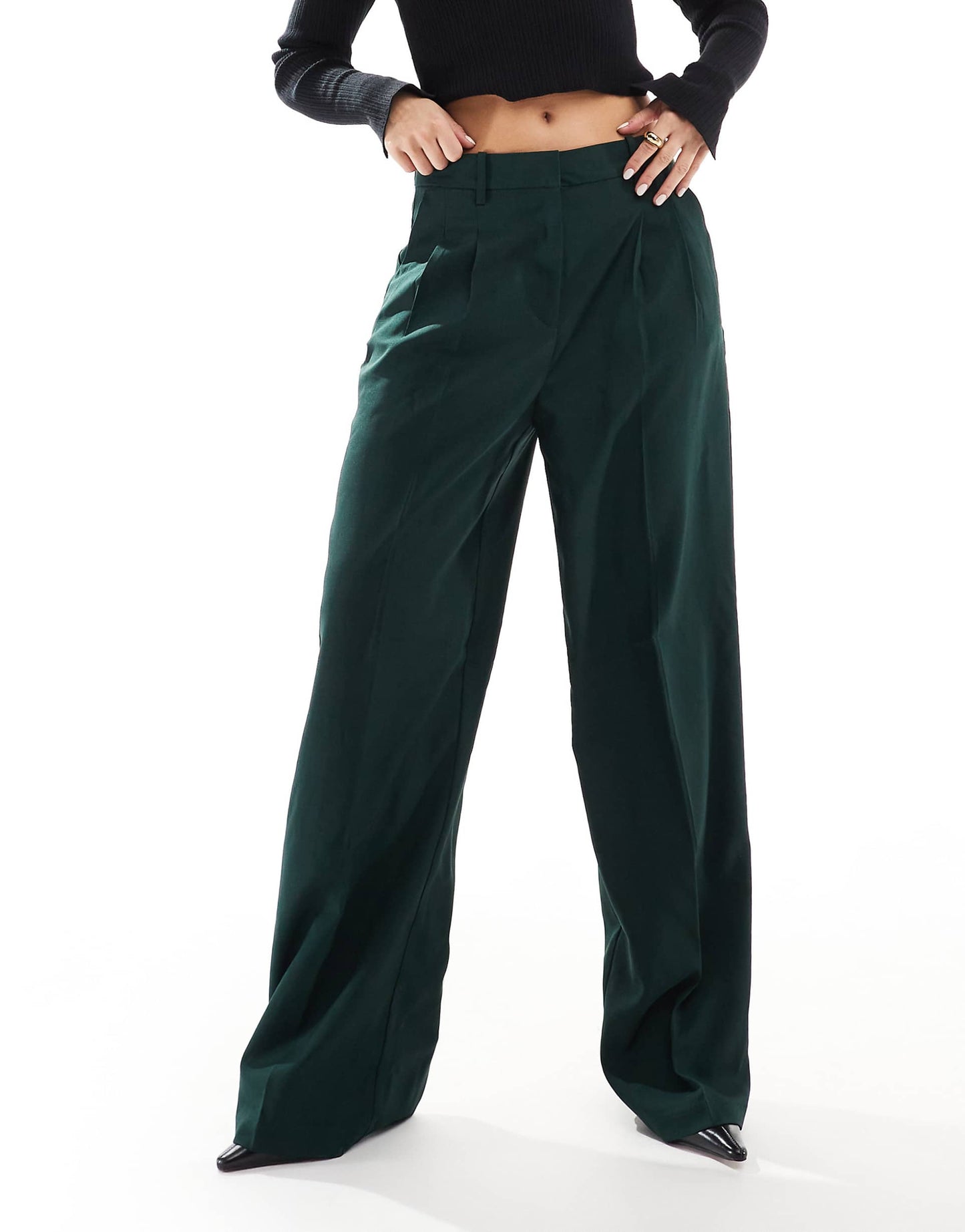 Tailored Wide Leg Dad Trousers
