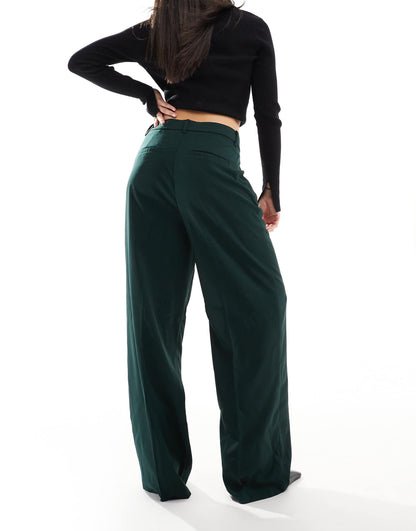 Tailored Wide Leg Dad Trousers