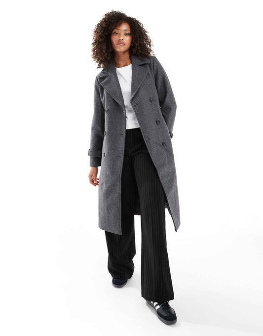 Double Breasted Belted Midi Coat