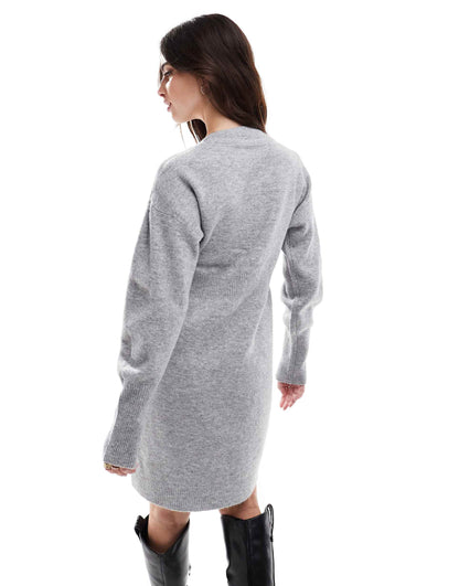 Buttondown Knitted Mini Dress