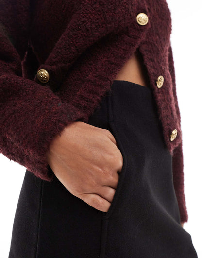 High Waisted Structured Mini Skirt