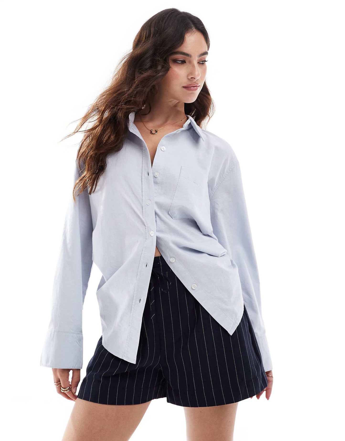 Oversized Shirt With Wide Cuff Sleeves