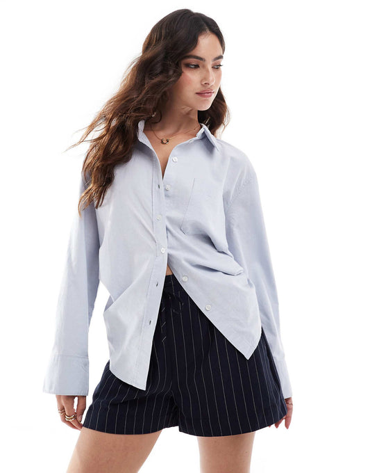 Oversized Shirt With Wide Cuff Sleeves
